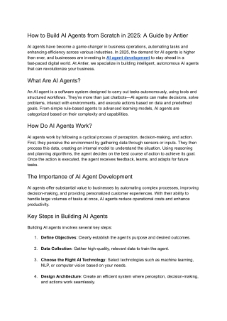how to build ai agents from scratch in 2025