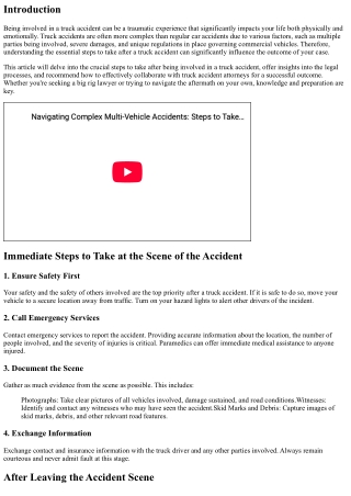 Essential Steps to Take After Being Involved in a Truck Accident Case