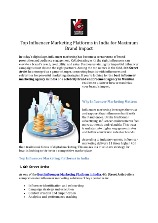 Top Influencer Marketing Platforms in India for Maximum Brand Impact