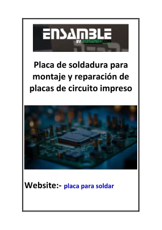 Placa de soldadura para montaje y reparación de placas de circuito impreso