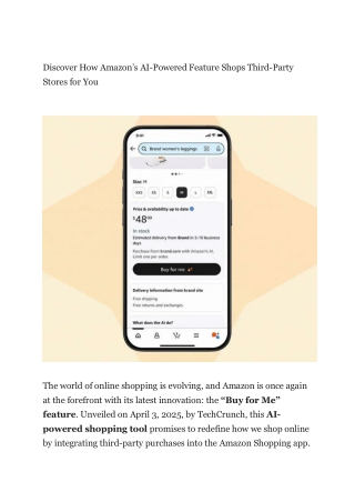 Amazon’s New AI Shopping Agent Transforming E-Commerce with “Buy for Me”