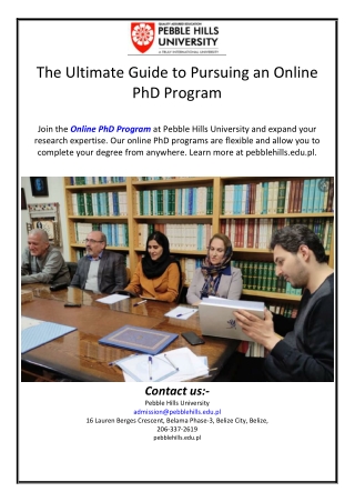 The Ultimate Guide to Pursuing an Online PhD Program