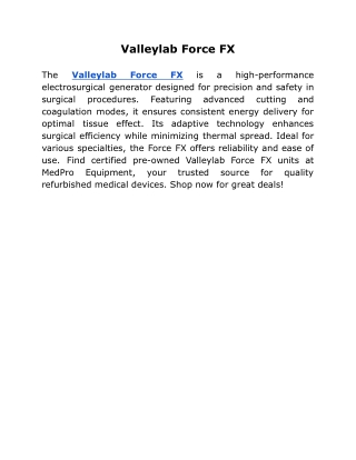 Valleylab Force FX