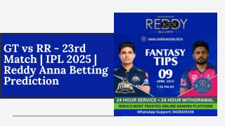 Reddy Anna Book Tips for GT vs RR – Match 23 IPL 2025