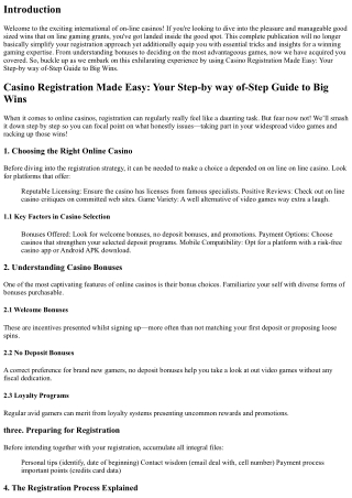 Casino Registration Made Easy: Your Step-through-Step Guide to Big Wins