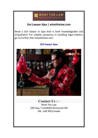 dui lawyer ajax whatthelaw com