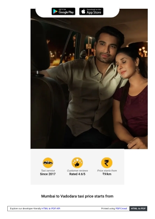 Mumbai to Vadodara Cab