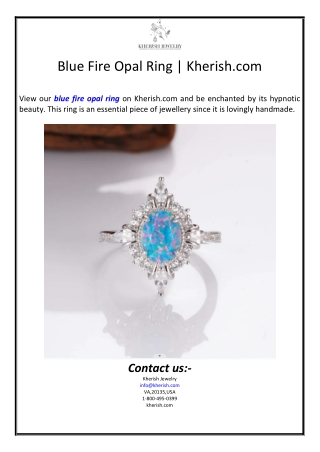 Blue Fire Opal Ring | Kherish.com