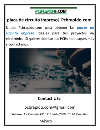 placa de circuito impreso Pcbrapido.com