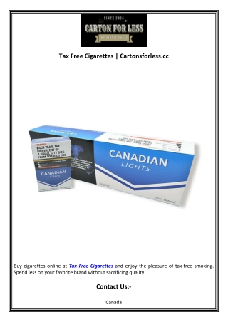 Tax Free Cigarettes  Cartonsforless.cc