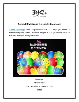 arched backdrops jyspartydecor com