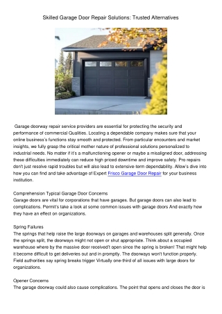 skilled garage door repair solutions trusted