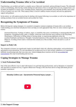 understanding trauma after a car accident