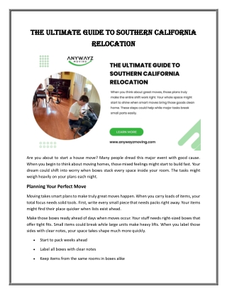 The Ultimate Guide to Southern California Relocation