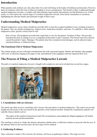 From Courtroom Drama to Resolution: The Journey of a Medical Malpractice Lawsuit
