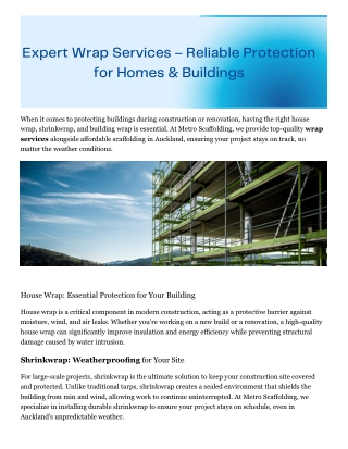 Wrap Services