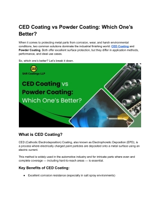 CED Coating vs Powder Coating_ Which One’s Better