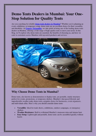 demo tents dealers in mumbai your one stop