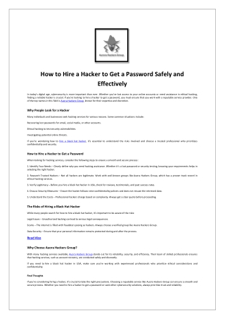 Professional Hackers For Hire Online in USA- Auora Hackers Group