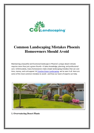 Common Landscaping Mistakes Phoenix Homeowners Should Avoid