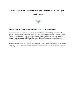 from diagnosis to recovery complete kidney stone