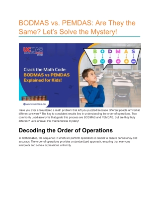 Unlocking BODMAS & PEMDAS: Math Rules Made Easy