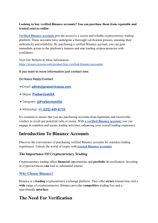 #3 How to Buy Verified Binance,ByBit Account: Full Binance's Potential