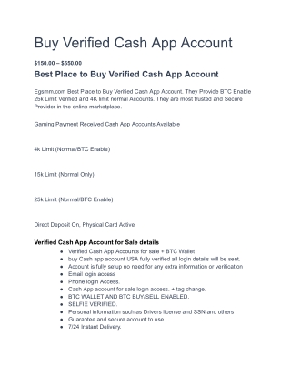 Best Place to Buy Verified Cash App Account