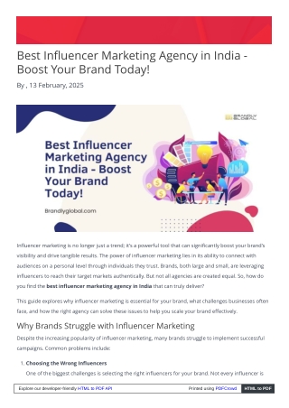 Best Influencer Marketing Agency in India - Boost Your Brand Today!