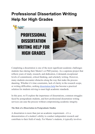professional dissertation writing help for high