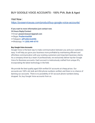 How to Buy Verified Google Voice Account: Full GoogelVoice's Potential
