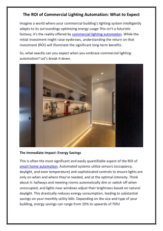 The ROI of Commercial Lighting Automation What to Expect
