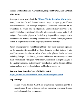 silicon wafer reclaim market size regional status