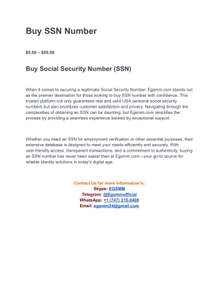 buy ssn number