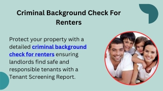 Criminal Background Check For Renters
