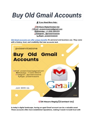 Buy Old Gmail Accounts