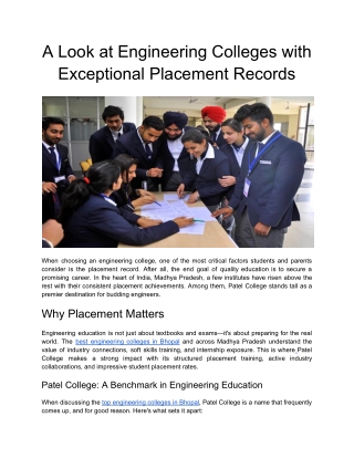 a look at engineering colleges with exceptional