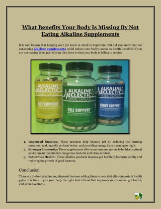 what benefits your body is missing by not eating