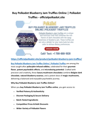 Buy Polkadot Blueberry Jam Truffles Online Polkadot Truffles - officialpolkadot.site