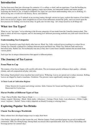 Exploring the World of Tea: A Guide to Different Tea Types