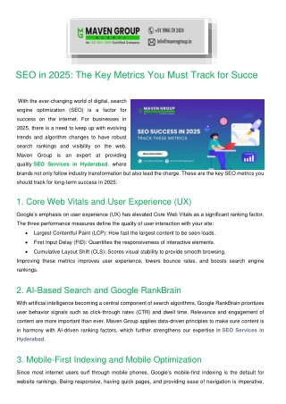 SEO in 2025 The Key Metrics You Must Track for Success