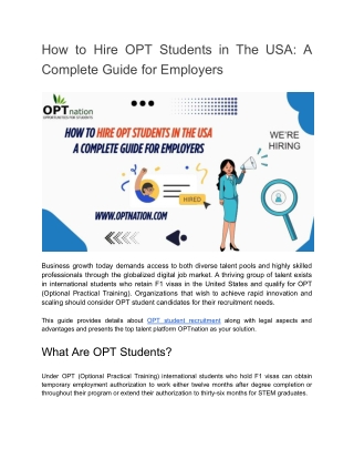How to Hire OPT Students in The USA_ A Complete Guide for Employers