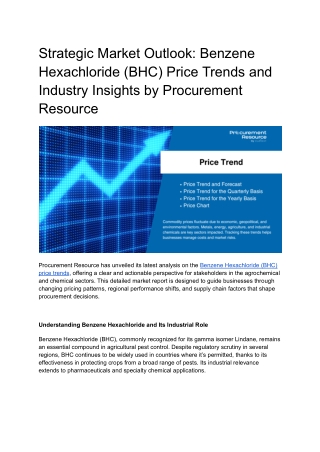 Strategic Market Outlook_ Benzene Hexachloride (BHC) Price Trends and Industry Insights by Procurement Resource