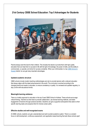 21st Century CBSE School Education: Top 5 Advantages for Students
