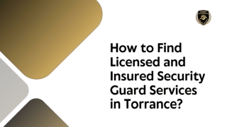 How to Find Licensed and Insured Security Guard Services in Torrance?
