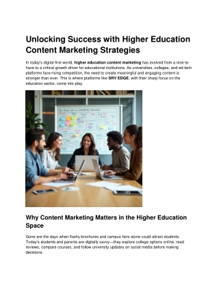 Unlocking Success with Higher Education Content Marketing Strategies