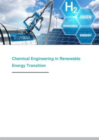 Chemical Engineering in Renewable Energy Transition