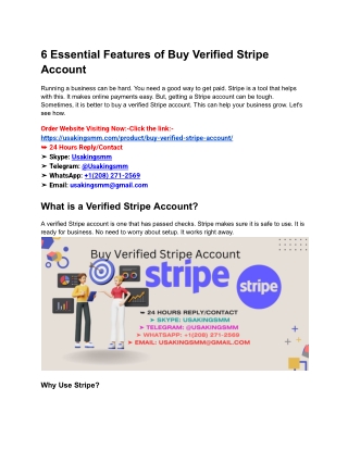 6 Essential Features of Buy Verified Stripe Account