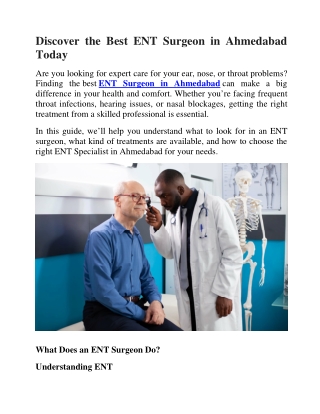 Best ENT Surgeon in Ahmedabad
