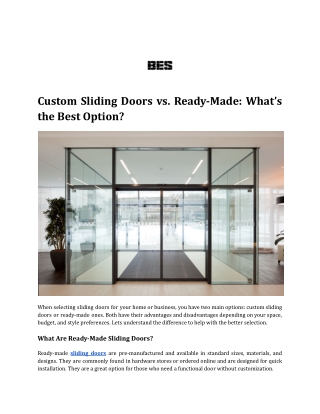 Custom Sliding Doors vs. Ready-Made_ What’s the Best Option_